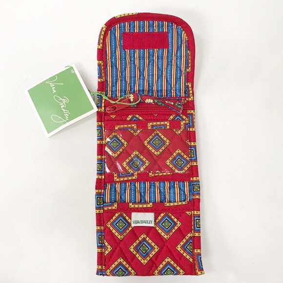Vera Bradley Pocket Wallet Villa Red Diamond New - Picture 3 of 9